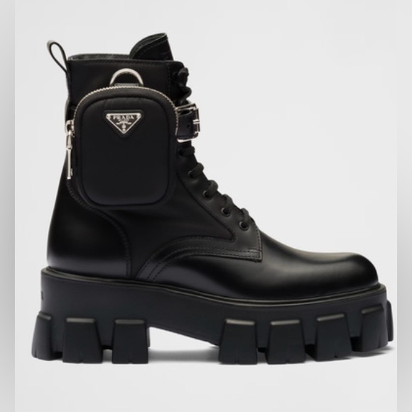 Prada Monolith leather and Re-Nylon boots with pouch - Picture 2 of 9